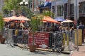 People on Fifth Ave in the Gaslamp district of San Diego, CA