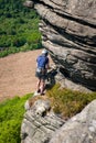 People enjoying climbing on Bamford Edge Royalty Free Stock Photo
