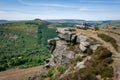 People enjoying trekking on Bamford Edge Royalty Free Stock Photo