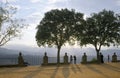 People enjoying the view from the Alameda del Tajo, Ronda, MÃÂ¡laga, Andalusia