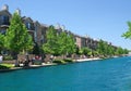 People enjoying walk by The Canal in a Hot Summer Day in Indianapolis, IN, USA Royalty Free Stock Photo