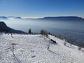 People enjoying wonderful scenery over Lac du bourget, Savoy, Alps, France Royalty Free Stock Photo