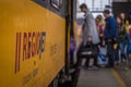 People entering train