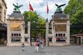 People at the entrance of the Antwerp Zoo in Belgium