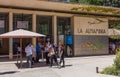 People at the entrance  of the Granada`s Alhambra Complex, Andalusia, Spain. Royalty Free Stock Photo