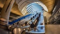 People on an escalator in an underground station Royalty Free Stock Photo