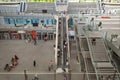 People on the escalators of Forum des Halles in Paris, France Royalty Free Stock Photo