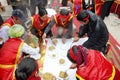 People exam to making bean cake