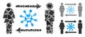 People exchange bacteria Composition Icon of Trembly Items Royalty Free Stock Photo