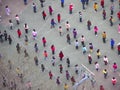 People execute Taiji Quan in the morning in Shanghai, China. Shadow boxing is a Chinese traditional and accords with structure of Royalty Free Stock Photo