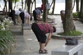 People exercise in the park