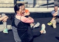 People exercising at fitness gym Royalty Free Stock Photo