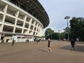 People exercising on the ring road of the Gelora Bung Karno Main Stadium, Jakarta. Royalty Free Stock Photo