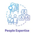 People expertise concept icon. Community work. Human resources. Cooperation for project. Professional advice. Building