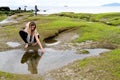 People exploring the intertidal zone of Vancouver, British Colum