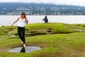 People exploring the intertidal zone of Vancouver, British Colum