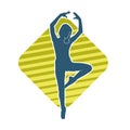 Silhouette of a female ballet dancer in action pose.