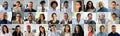 People Faces Collage Set Royalty Free Stock Photo