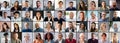 People Faces Collage Set Royalty Free Stock Photo