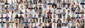 People Faces Collage Set Royalty Free Stock Photo