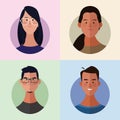 People faces cartoon Royalty Free Stock Photo