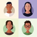 People faces cartoon Royalty Free Stock Photo