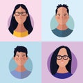 People faces cartoon Royalty Free Stock Photo