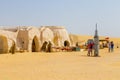 People and the fake costumes of Darth Vader from star wars, Tunisia, Africa