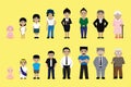 People Family Growing Stages Cartoon Vector Illustration