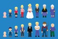 People Family Growing Stages Cartoon Vector Illustration 2