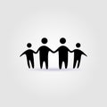 People family together human unity black logo vector icon