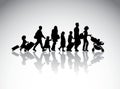 People family travel silhouette symbol.