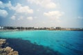 People at famous beach of Bay beach near Protaras, Ayia Napa. Famagusta District, Cyprus Royalty Free Stock Photo