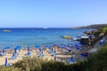 People at the famous beach of Konnos Bay Beach, Ayia Napa. Famagusta District in Cyprus