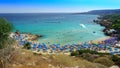 People at the famous beach of Konnos Bay Beach, Ayia Napa. Famagusta District, Cyprus. Best beaches of Cyprus - Konnos Royalty Free Stock Photo