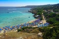 People at the famous beach of Konnos Bay Beach, Ayia Napa. Famagusta District, Cyprus. Best beaches of Cyprus - Konnos Royalty Free Stock Photo