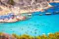 People at the famous beach of Konnos Bay beach near Protaras, Ayia Napa. Famagusta District, Cyprus Royalty Free Stock Photo