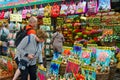 People are at famous flower market in Amsterdam, North Holland, Netherlands Royalty Free Stock Photo