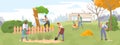 People farmer work in garden vector illustration