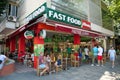 People in fast food restaurant, Tirana, Albania