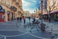 People feed pigeons, Nizami street