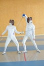 People and fencing tournament