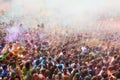 People at Festival of colours Holi Barcelona Royalty Free Stock Photo