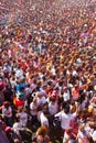 People at Festival of colours Holi Barcelona Royalty Free Stock Photo