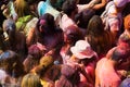 People at Festival of colours Holi Barcelona Royalty Free Stock Photo