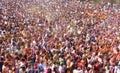 People at Festival of colours Holi Barcelona Royalty Free Stock Photo