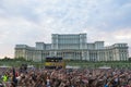 People at festival and Casa Poporului 