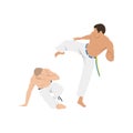 People fighting in Capoeira. Brazilian martial arts. Combat sport