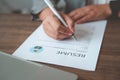 People are filling out their resume on the job application form to apply for a job at a company Royalty Free Stock Photo