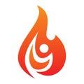 People fire life vector icon on the white background